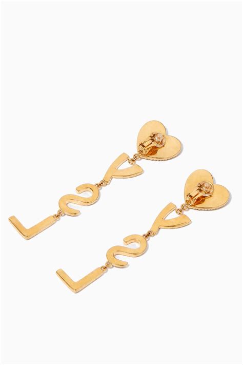 ysl heart shaped earrings gold|EARRINGS AND NECKLACES .